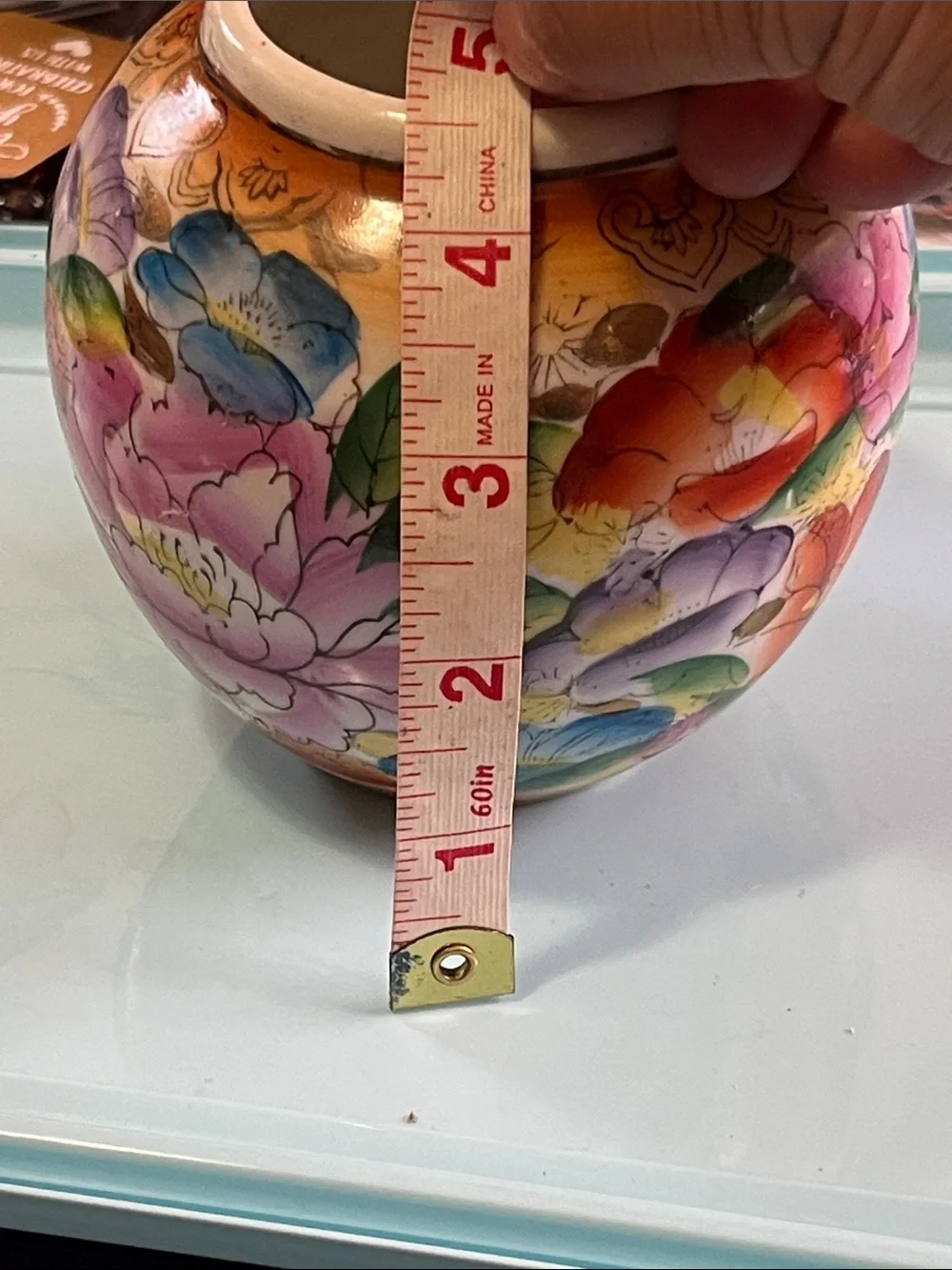 Hand-Painted Floral Ceramic Vase — Multicolor Accent